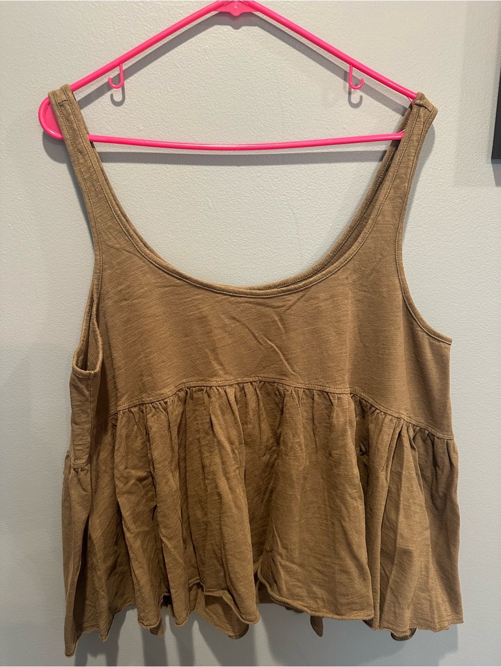 Women’s Sleeveless Peplum Tank Top in Olive green